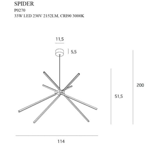 Spider lampa wisząca P0270 MaxLight