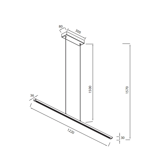 Lampa wisząca Mantra Lineal 8954MA - zdjęcie dodatkowe 1