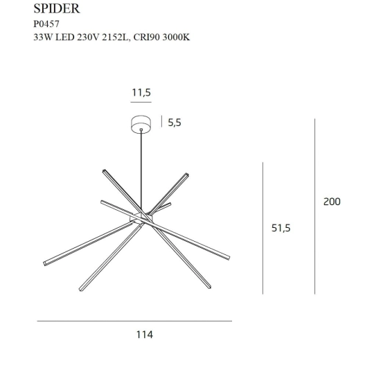 Spider P0457 lampa wisząca MaxLight