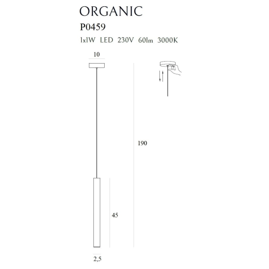 ORGANIC P0459 LAMPA WISZĄCA ZŁOTO SZCZOTKOWANE MaxLight