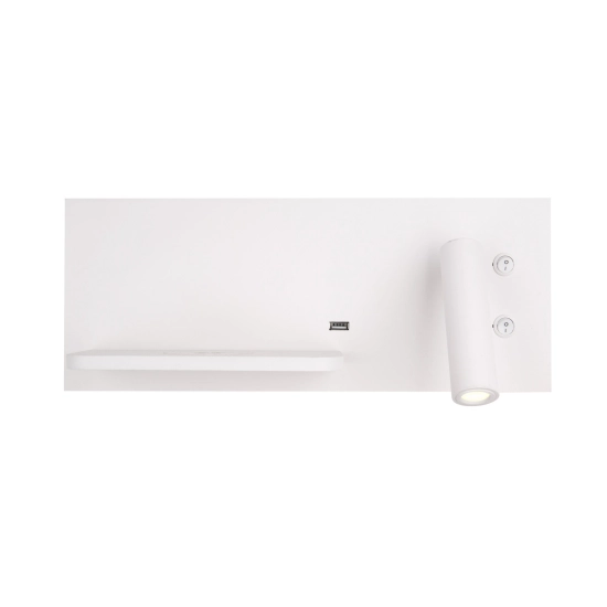 Superior W0291l Kinkiet Z Gniazdem Usb I Ładowarką Indukcyjną Biały MaxLight - zdjęcie produktu