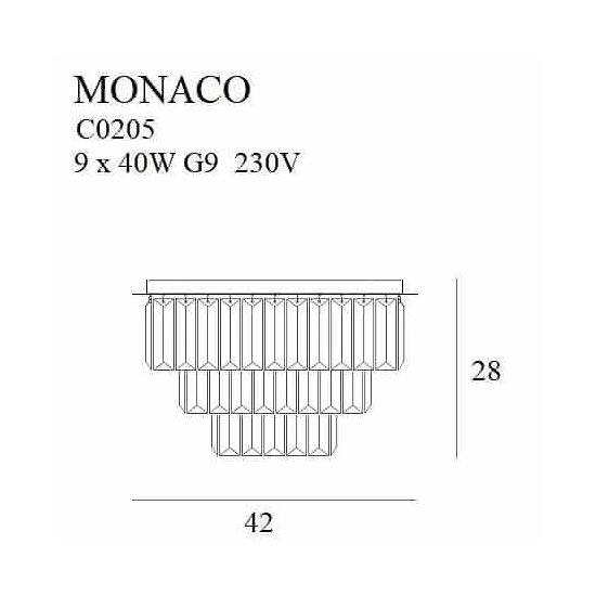Monaco C0205 Plafon Złoty Ø 42 Cm MaxLight