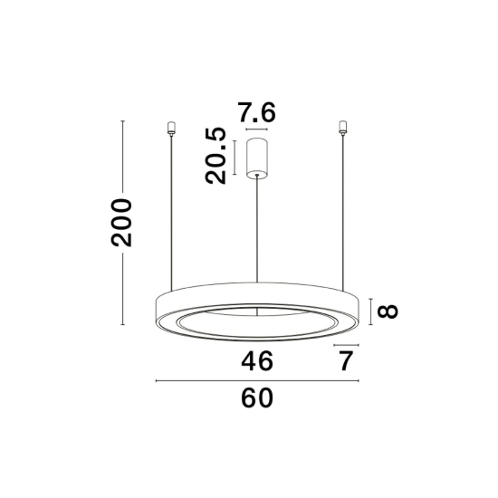 Lampa wisząca SONORA 60cm LE42807 Luces Exclusivas - zdjęcie dodatkowe 2