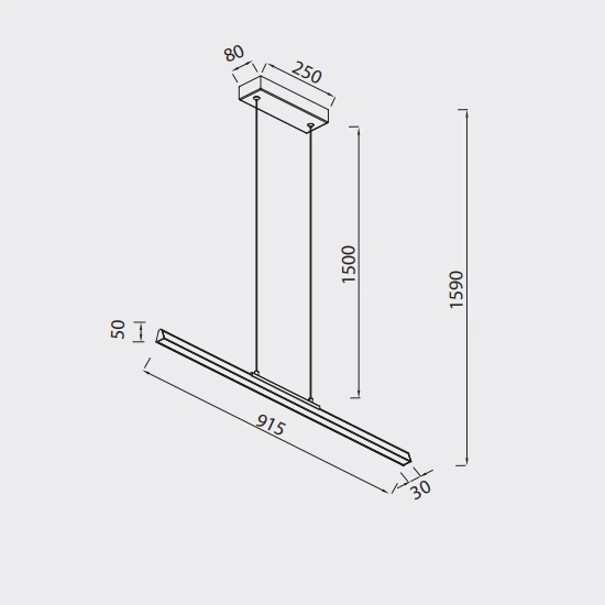 Lampa wisząca Mantra Lineal 8957MA - zdjęcie dodatkowe 1