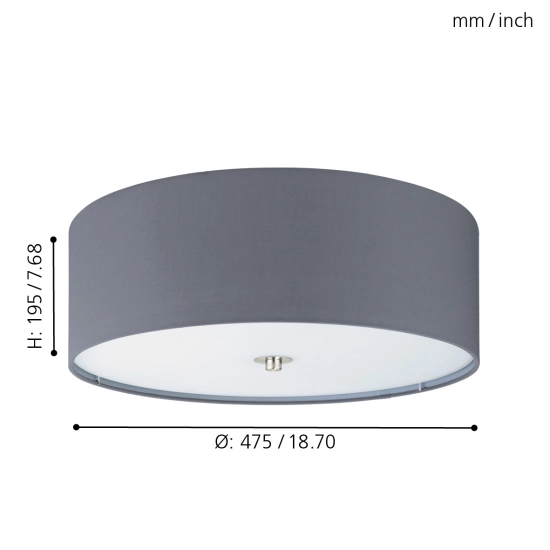 Plafon 50cm PASTERI 94918 black EGLO ---wysyłka 24H---