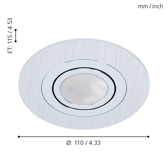 AREITIO Oprawa stropowa GU10 LED aluminium szczotkowane zestaw 3 szt. 98639 EGLO