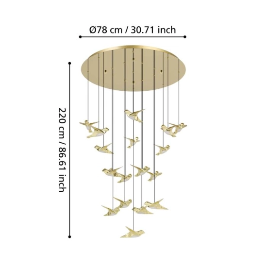 PARATEBUENO 2 Lampa wisząca 390398 EGLO