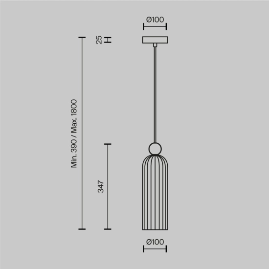 Lampa wisząca Pendant Lamp Antic MOD302PL-01GR Maytoni - zdjęcie dodatkowe 3