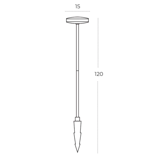 Słupek wbijany ALVA AZ5706 LED 12W 3000K IP54 ciemny szary AZZARDO