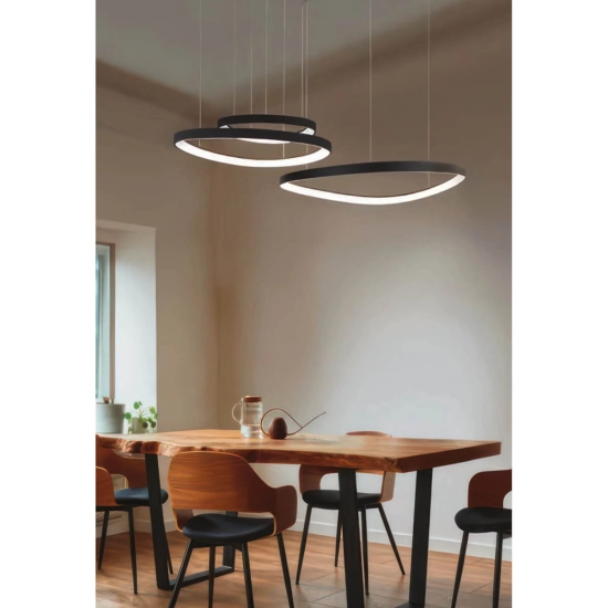 Lampa wisząca AMANDA 42+62+82 CCT SWITCH 3-STEP DIMM AZ5774 LED 170W 3000-6000K czarny AZZARDO