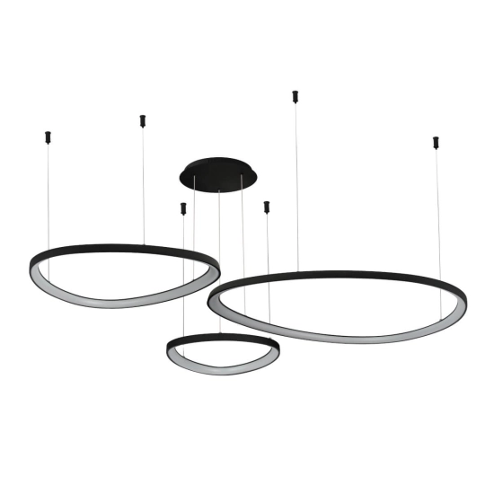Lampa wisząca AMANDA 42+62+82 CCT SWITCH 3-STEP DIMM AZ5774 LED 170W 3000-6000K czarny AZZARDO