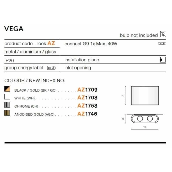 Kinkiet VEGA CH AZ1758 AZZARDO
