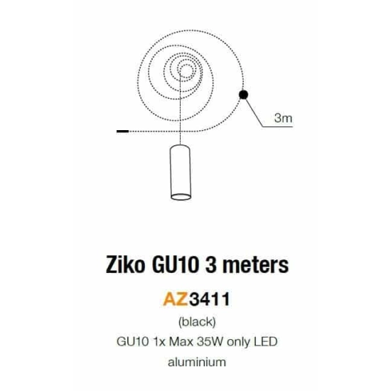 Moduł wiszący ZIKO GU10 3 AZ3411 AZZARDO