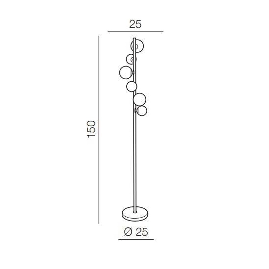 Lampa podłogowa Sybilla 6 floor (gold) AZ4408 AZZARDO