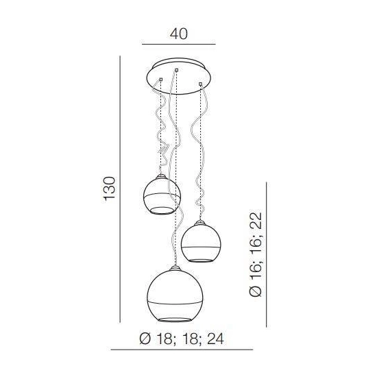 Lampa wisząca Silver Ball 3 AZ4750 AZZARDO