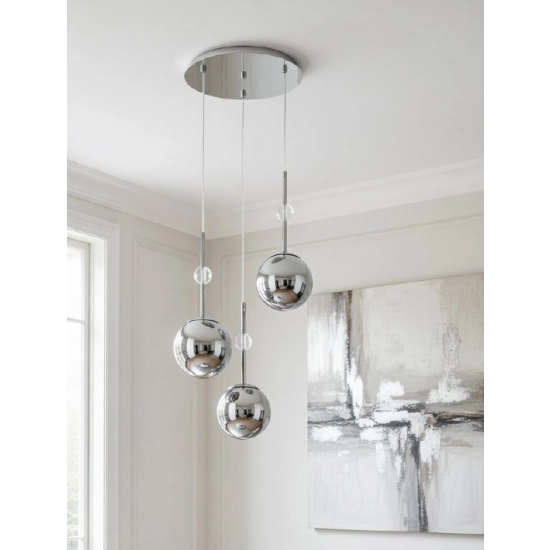 Lampa wisząca Arvena 3xE14 chrom 62641 ALFA