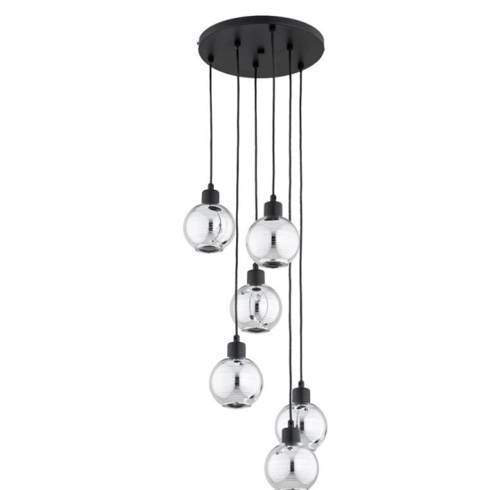 Lampa wisząca Arvene 6xE14 czarna 63417 ALFA