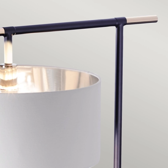 Lampa podłogowa Balance – 1 źródło światła – Czarna / Polerowany nikiel BALANCE-FL-BKPN Elstead Lighting