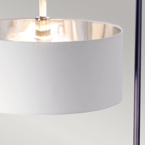 Lampa podłogowa Balance – 1 źródło światła – Czarna / Polerowany nikiel BALANCE-FL-BKPN Elstead Lighting