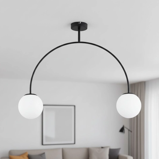 Lampa wisząca Bendo 2xE14 czarna 62514 ALFA