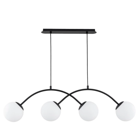 Lampa wisząca Bester 4xE14 czarna biały 63403 ALFA