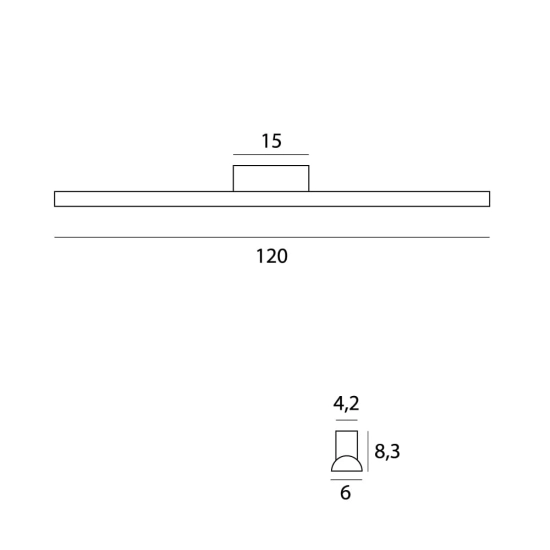 Kinkiet/Plafon Tampa 120cm 36W IP44 3000K C0243 MaxLight