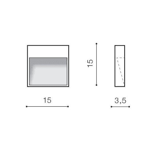 Casoria S (dark grey) AZ4367 LED 6W 450lm 3000K IP54 METAL ACRYL AZZARDO