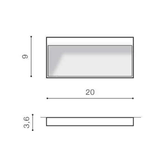 Casoria Slim (dark grey) AZ4368 LED 6W 450lm 3000K IP54 METAL ACRYL AZZARDO