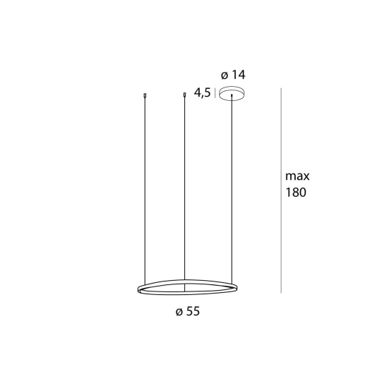 Lampa Wisząca Cayenne 60cm Brushed Black P0661D MaxLight