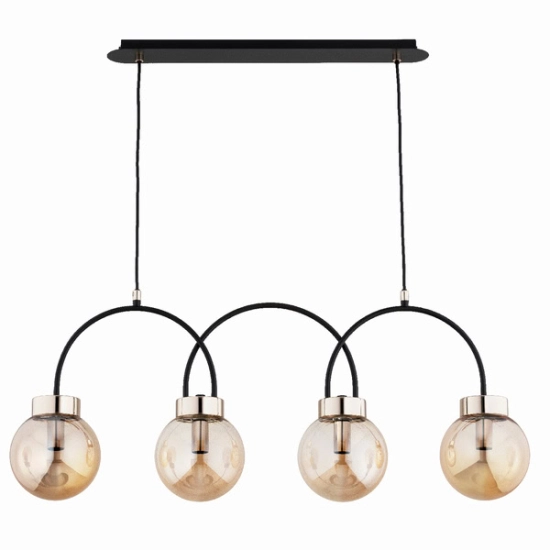 Lampa wisząca DARSO CZARNA-ZŁOTA 4xE14 63294 ALFA