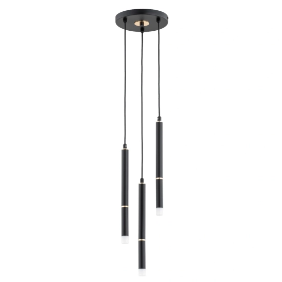 Lampa wisząca DERANY CZARNA ZŁOTA 3xG9 62398 ALFA