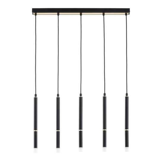 Lampa wisząca DERANY CZARNA ZŁOTA 5xG9 63230 ALFA