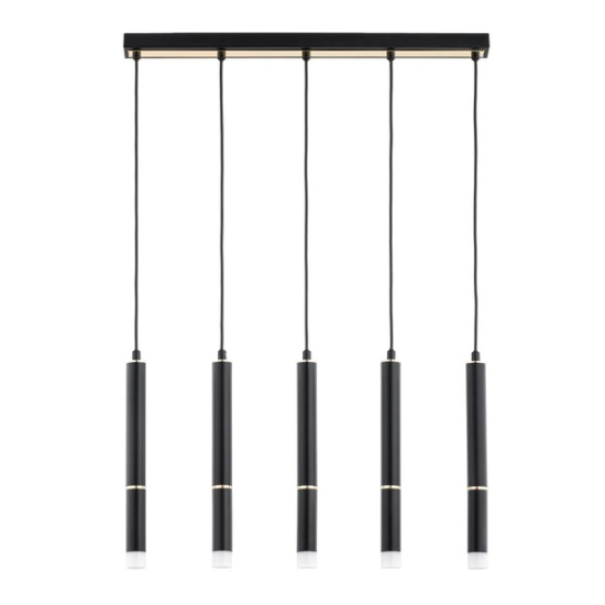 Lampa wisząca DERSO CZARNA-ZŁOTA 5xG9 63231 ALFA