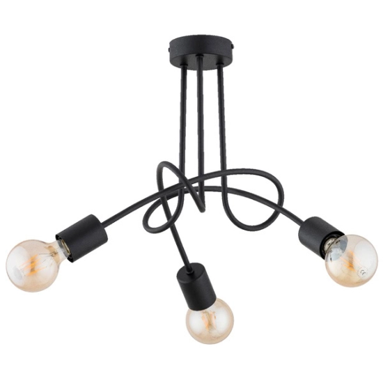 Lampa sufitowa DISEL LONG CZARNA 3xE27 62480 ALFA