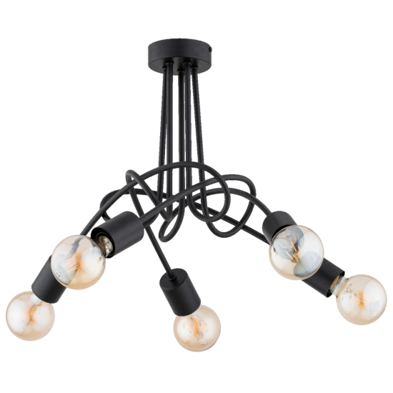 Lampa sufitowa DISEL LONG CZARNA 5xE27 63280 ALFA
