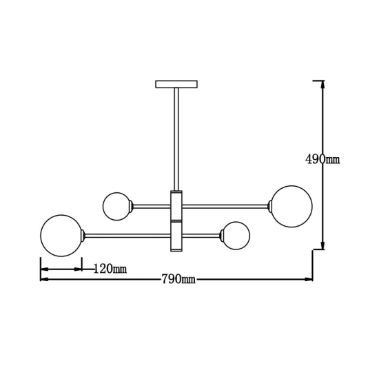 kinkiecik.pl Dorado 4 wisząca czarna LP-002/4P BK Light Prestige