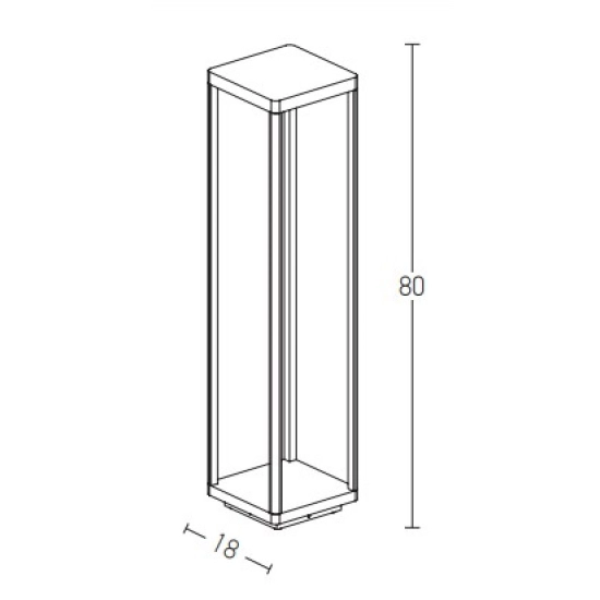 E204 OUTDOOR PILLAR LED 9W GRAPHITE IP54 Zambelis Lights