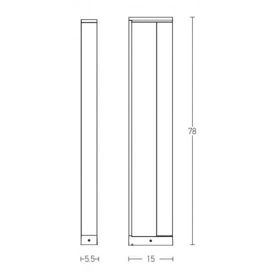 E208 OUTDOOR PILLAR LED 9W GRAPHITE IP54 Zambelis Lights