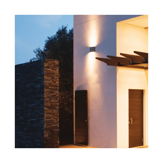 E238 OUTDOOR SCONCE 2X3W 3000K ALUMINUM GRAPHITE IP65 Zambelis Lights