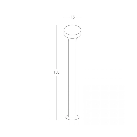 E249-27 OUTDOOR BOLLARD LED 12W 2700K ALUMINUM SANDY BLACK Zambelis Lights