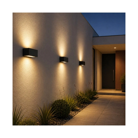 E262-27 OUTDOOR WALL LIGHT LED 2X13.5W 2700K-3000K ALUMINIUM SANDY BLACK IP65 Zambelis Lights