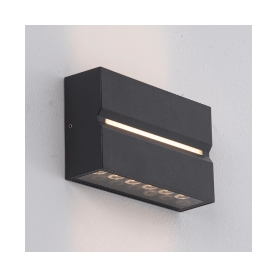 E272 OUTDOOR WALL LIGHT LED 15W 3000K ALUMINIUM GRAPHITE IP54 Zambelis Lights