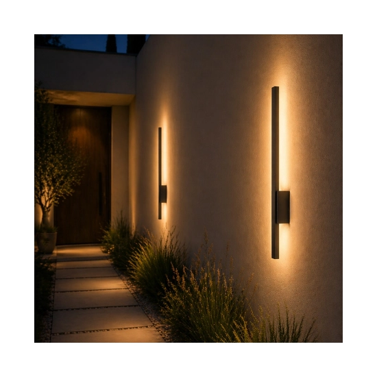 E287-27 OUTDOOR WALL LIGHT LED 12W 2700K ALUMINIUM SANDY BLACK IP65 Zambelis Lights