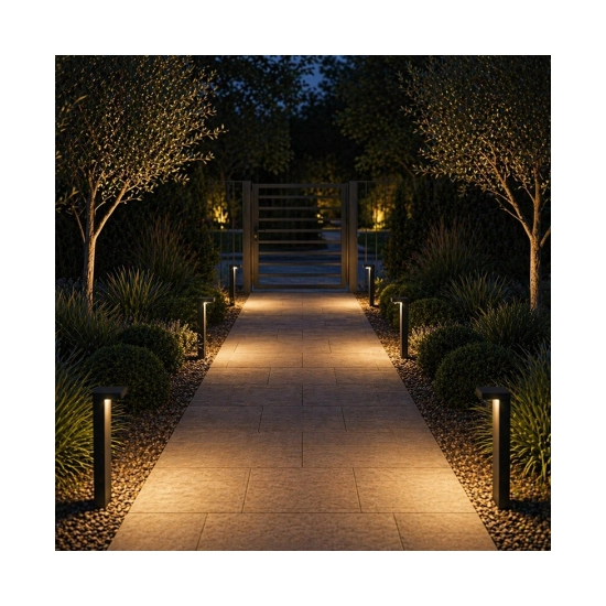 E297-27 OUTDOOR BOLLARD LED 9W 2700K ALUMINIUM SANDY BLACK Zambelis Lights