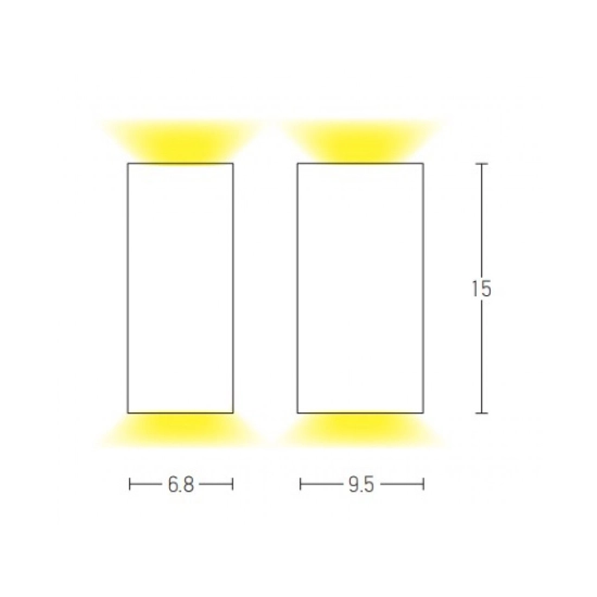 E307 OUTDOOR WALL LIGHT 2XGU10 ABS BLACK IP54 Zambelis Lights