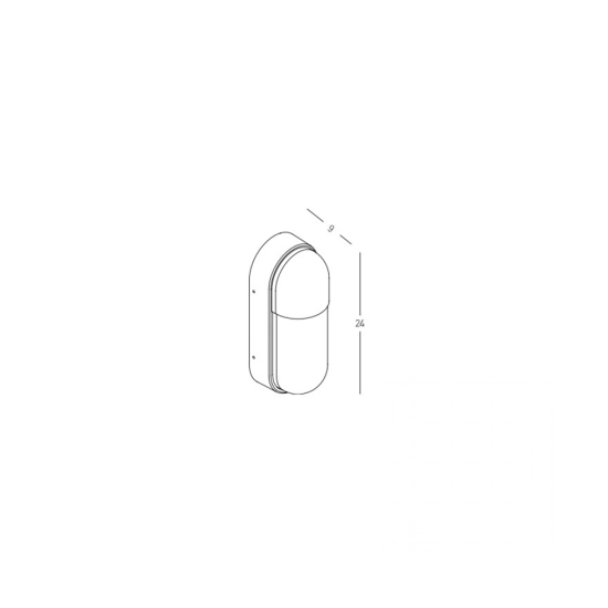 E318 OUTDOOR WALL LIGHT LED 10W 3000K ALUMINIUM BLACK IP54 Zambelis Lights