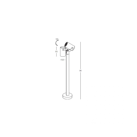 E325 OUTDOOR FLOOR LIGHT GU10 MAX 15W ALUMINIUM GRAPHITE IP54 Zambelis Lights