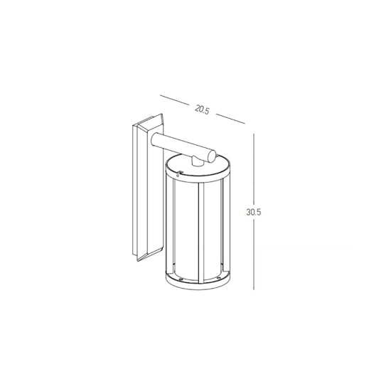 E338 OUTDOOR SCONCE LIGHT E27 MAX 15W ALUMINIUM BLACK IP65 Zambelis Lights