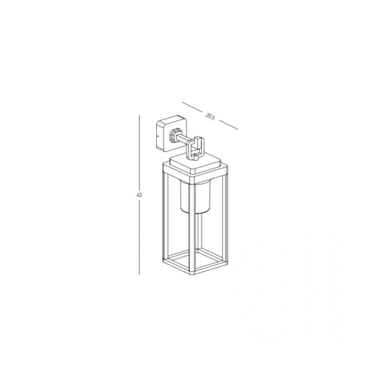 E343 OUTDOOR SCONCE LIGHT E27 MAX 15W ALUMINIUM BROWN IP65 Zambelis Lights