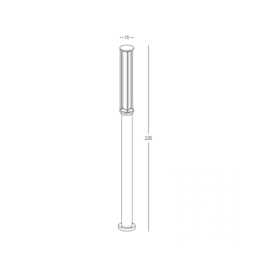 E348 OUTDOOR LAMP POST LED 17W 3000Κ ALUMINIUM GRAPHITE IP65 Zambelis Lights